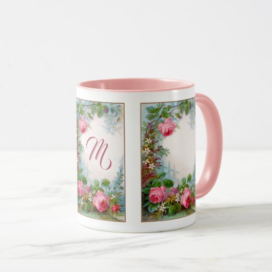 PINKROSSEN EN JASMINEN MONOGRAM VOOR DE MONOGRAM V MOK (Voorkant rechts)