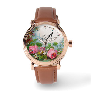 PINKROSSEN EN JASMINEN, MONOGRAM VOOR DE PLANNING HORLOGE