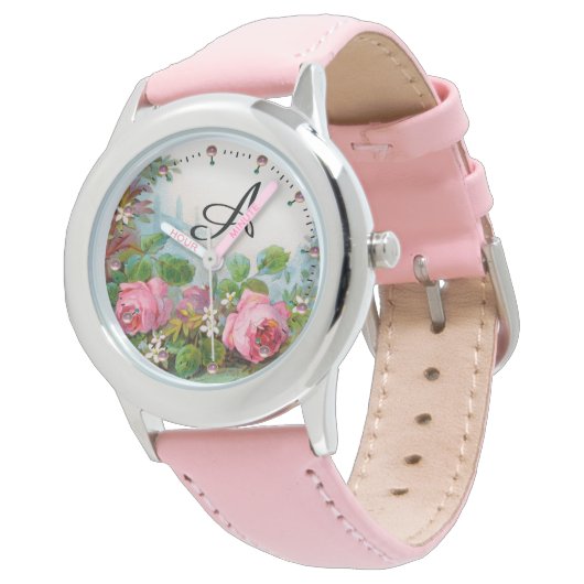 PINKROSSEN EN JASMINEN, MONOGRAM VOOR DE PLANNING HORLOGE (Gekanteld)