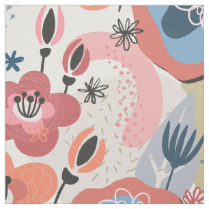 Pinks Abstract Bloemen Stof