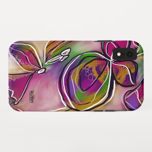 "Pinks and Greens Floral"-telefoonzaak Case-Mate iPhone Case (Achterkant (horizontaal))