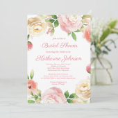 Pinks Bridal Shower-uitnodiging Kaart (Staand voorkant)