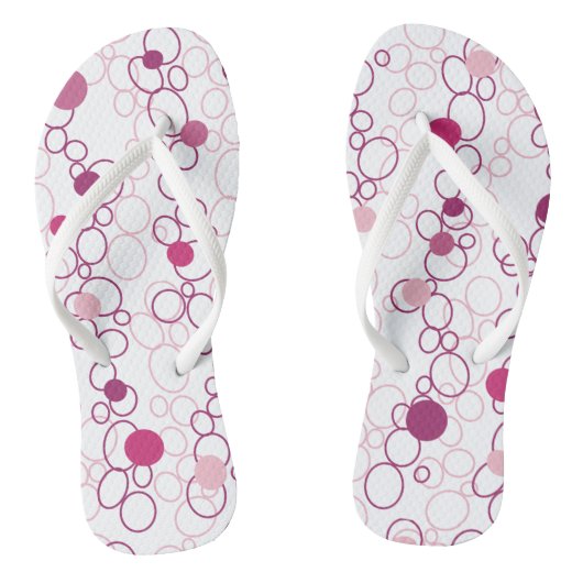 Pinks Circles Stippen Teenslippers (Voetbed)