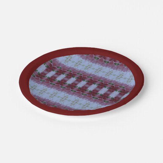 Pinks en Bourgogne Papieren Bordje (Gekanteld)