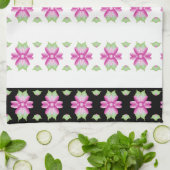 Pinks en Groen Bloemige Keuken Theedoek (Gevouwen)