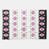 Pinks en Groen Bloemige Keuken Theedoek (Horizontaal)