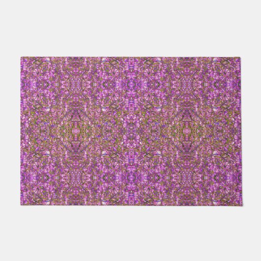 Pinks en Purples Abstract Kaleidoscope Patroon Deurmat (Voorkant)