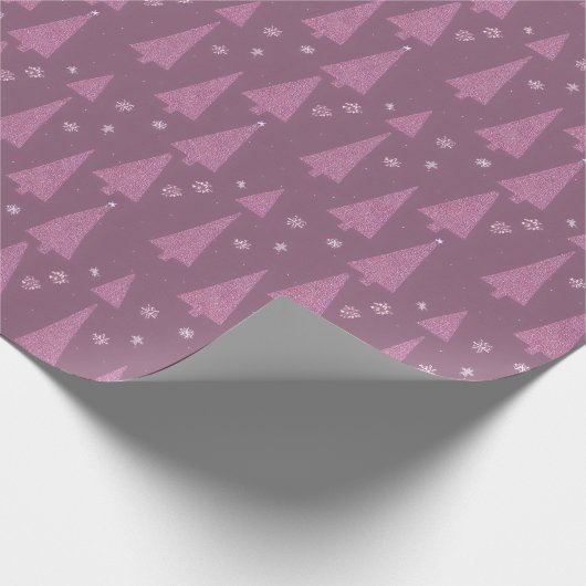 Pinks en Roos kerstboom inpakpapier (Hoek)