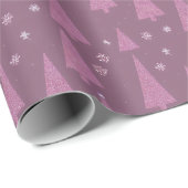 Pinks en Roos kerstboom inpakpapier (Rol Hoek)