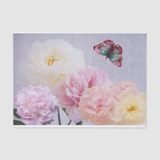  Pinks, gele en witte pinda's Butterfly Tissuepapier (Voorkant)