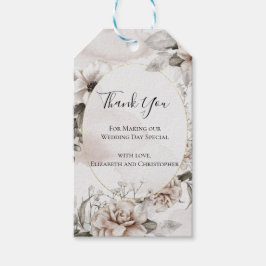 Pinks Gray Floral Flowers Botanical Wedding Cadeaulabel