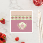 Pinks Groenen en Cream Patroon Accented Servet (Insitu)