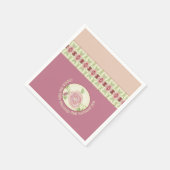 Pinks Groenen en Cream Patroon Accented Servet (Hoek)