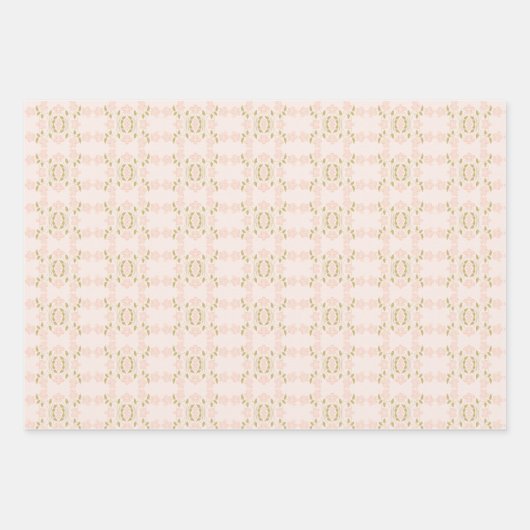 Pinks Koraal en Goud Inpakpapier Vel (Voorkant)