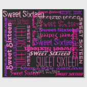 Pinks Lief Zestien Woord Jumble Cadeaupapier (Vlak)