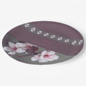 Pinks met groen en pruim papieren bordje (Gekanteld)