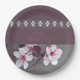 Pinks met groen en pruim papieren bordje