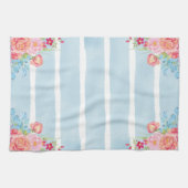 Pinks op blauw theedoek (Horizontaal)