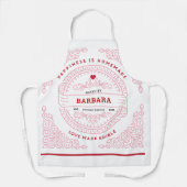 PINKS Scroll Love Made Eetable Hipster Lines Schort (Voorkant)