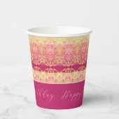 Pinks strepen en patroon papieren bekers (Links)