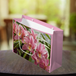 Pinkse orchideeën bloemen groot cadeauzakje