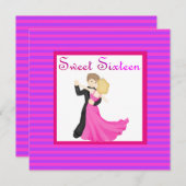 PINKSTAPSWEET SIXTEEN DANCING COUPLE KAART (Voorkant / Achterkant)