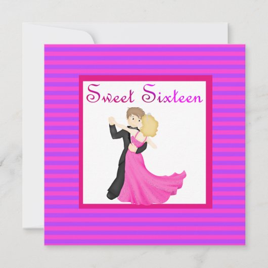 PINKSTAPSWEET SIXTEEN DANCING COUPLE KAART (Voorkant)