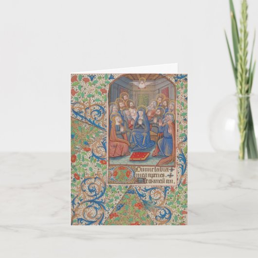 Pinksteren Bevestiging Middeleeuws manuscript Feestdagen Kaart (Voorkant)