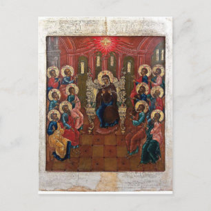 Pinksteren Orthodox Christelijk Byzantijns icoon Briefkaart