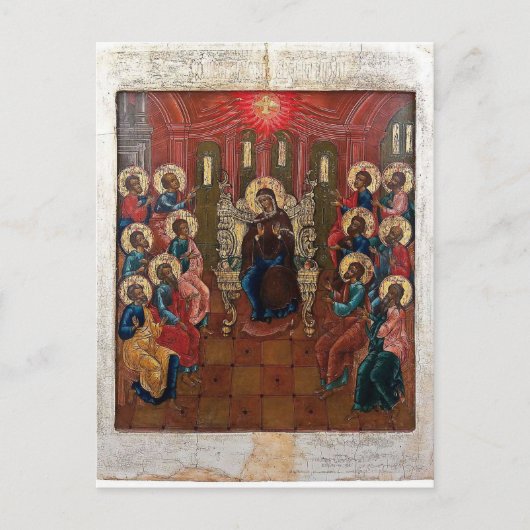 Pinksteren Orthodox Christelijk Byzantijns icoon Briefkaart (Voorkant)