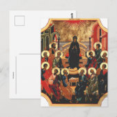 Pinksteren Orthodox Christelijk Byzantijns icoon Briefkaart (Voorkant / Achterkant)
