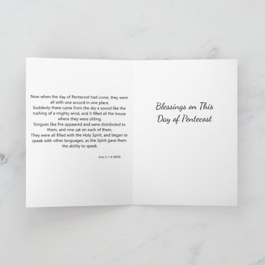 Pinksteren Wenskaart Kaart (Binnen)