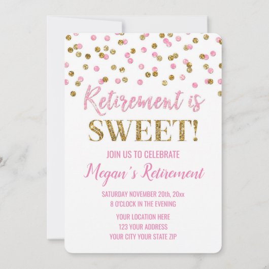 Pinksterpartij met goudglitter Confetti Kaart (Achterkant)