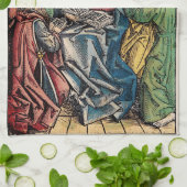 Pinksterscène na Paaszondag Theedoek (Gevouwen)