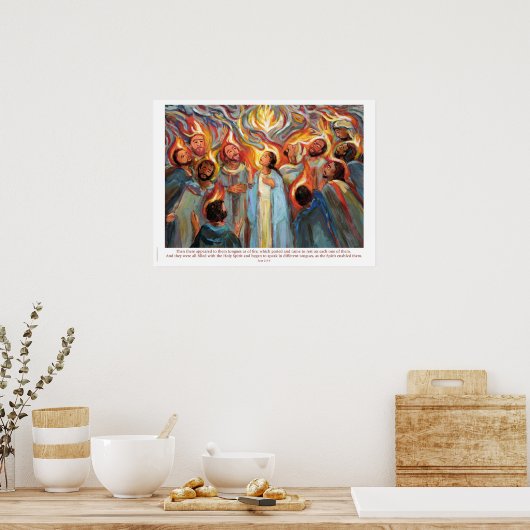 Pinkstertongen van Fire Poster (Keuken)