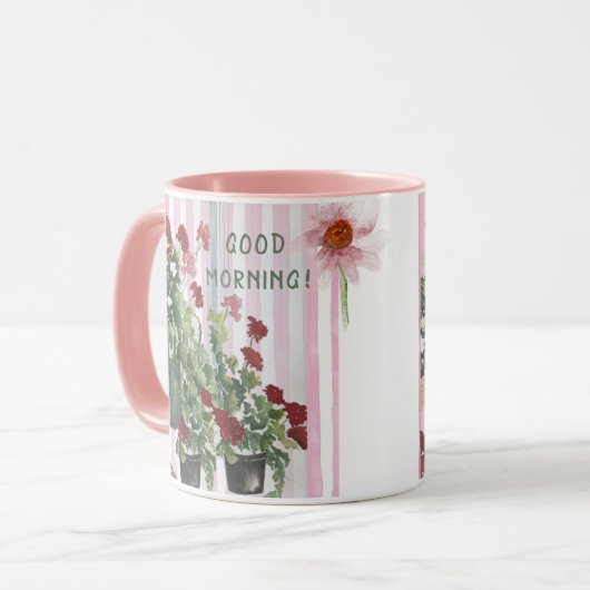 PINKSTRIPEN EN HANDGEDEELTE WATERVERF STROMEN   MOK (Voorkant links)