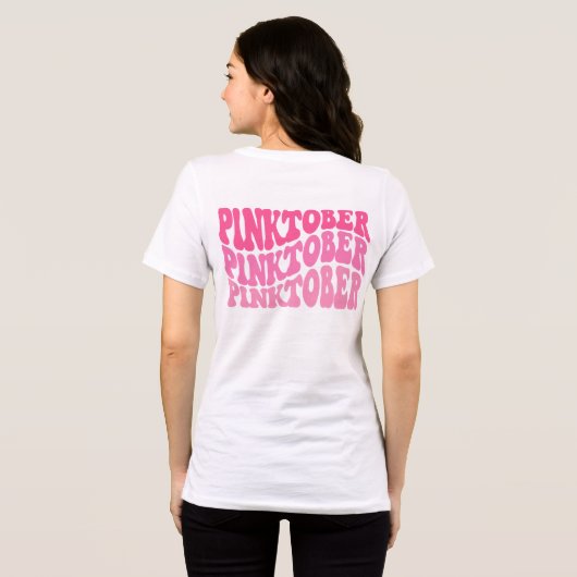 Pinktober Breast Cancer Awareness Month Blend Tri-Blend Shirt (Achterkant volledig)
