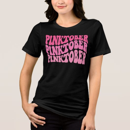 Pinktober Breast Cancer Awareness Month Blend Tri-Blend Shirt (Voorkant)