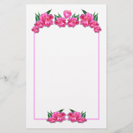 PINKTULIPS MET HART ~ Briefpapier (Voorkant)