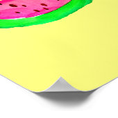 PinkWatermeloen Pop Kunstschilderij poster (Hoek)