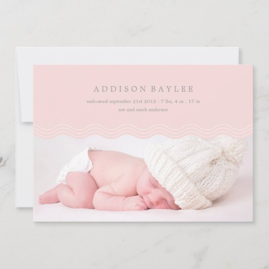 PINKWAVES | GEBOORTEAANKONDIGING AANKONDIGING (Voorkant)