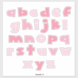 PINKY ALFABET 'kleine letters' Sticker