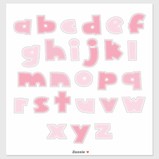 PINKY ALPHABET 'kleine letters' Sticker (Vel)
