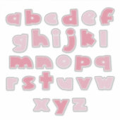 PINKY ALPHABET 'kleine letters' Sticker (Voorkant)