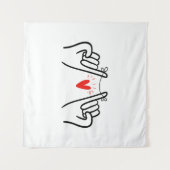 Pinky belofte hand print, paar kunstdrukken Postca Wandkleed (Voorkant (horizontaal))