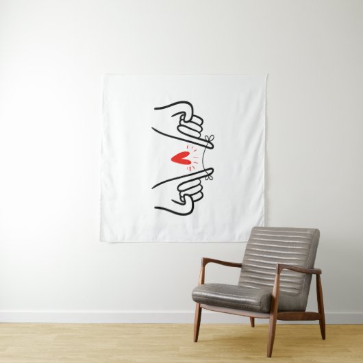 Pinky belofte hand print, paar kunstdrukken Postca Wandkleed (In Situ (horizontaal))