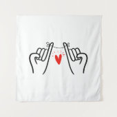 Pinky belofte hand print, paar kunstdrukken Postca Wandkleed (Voorkant)