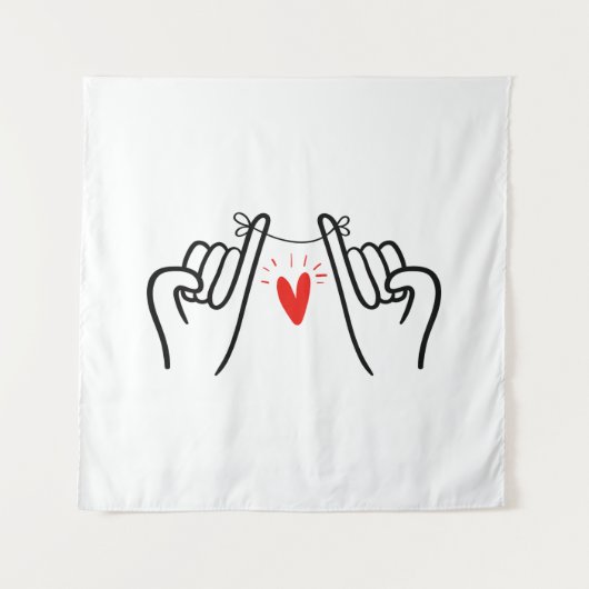 Pinky belofte hand print, paar kunstdrukken Postca Wandkleed (Voorkant)