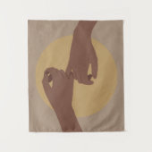 Pinky beloof in boho stijl, afrikaanse amerikaanse wandkleed (Voorkant)