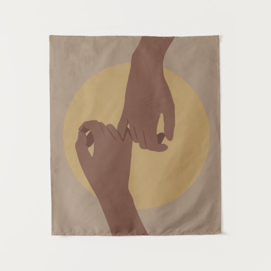 Pinky beloof in boho stijl, afrikaanse amerikaanse wandkleed (Voorkant)